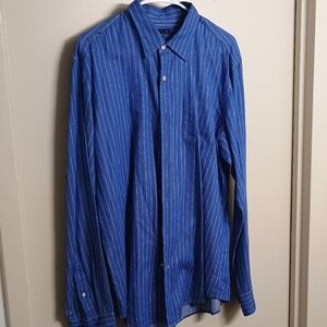 GAP Men's Blue Pinstripe Dress Shirt